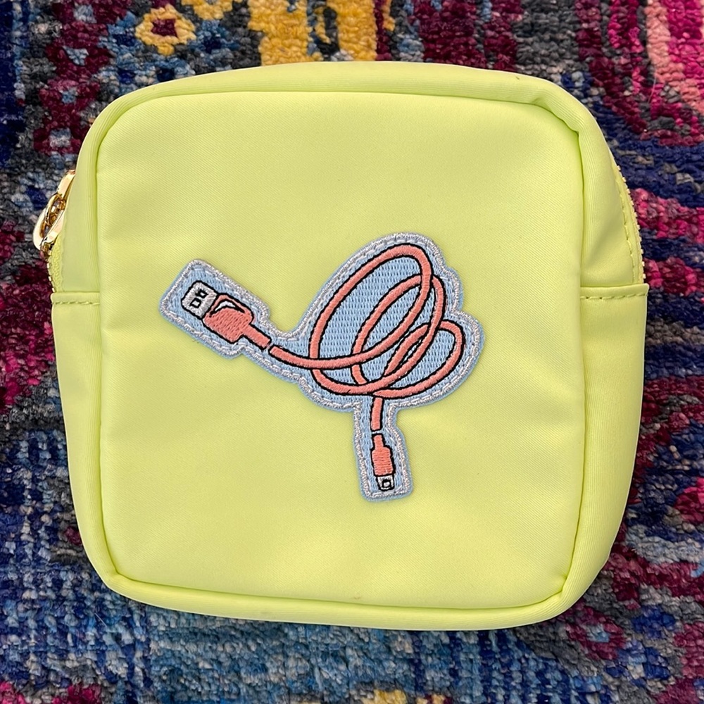 Stoney Clover Lane lime mini “charging” pouch